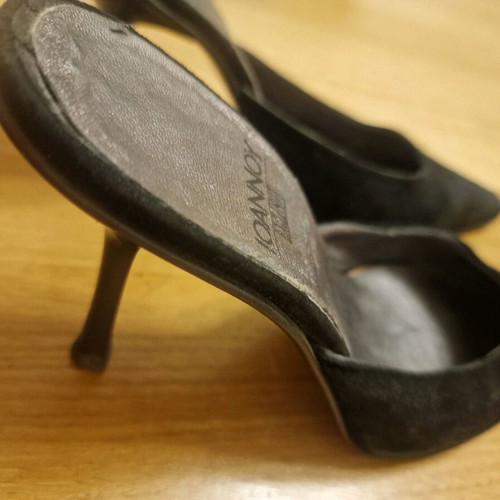 Women's suede mule used, size 38, black Ioannou exclusive