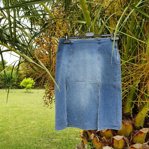 Denim skirt with blue stones Moschino