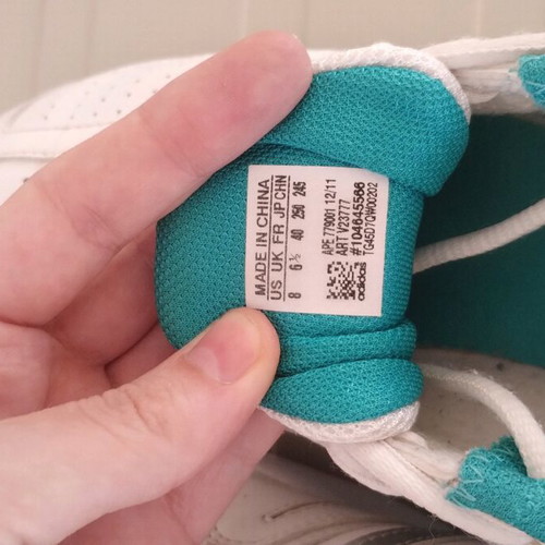 Adidas sneakers used, size 39, white with turquoise