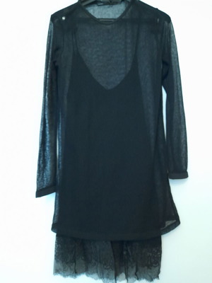 Zara dress used black with inner slip and lace trim