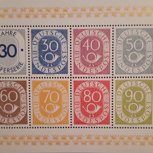 German unsealed stamp series 1982, 2 sheets
