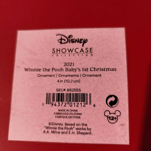 Lenox Disney Winnie the Pooh Baby's 1st Christmas ornament 2021 new