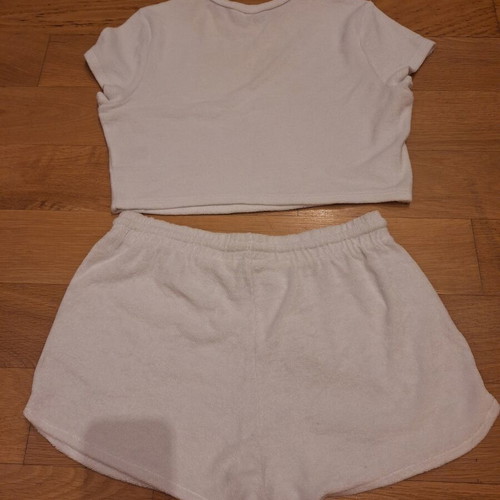 H&M terry cloth set like new, white