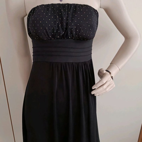 Active Girl evening mini strapless dress like new, black with gold details