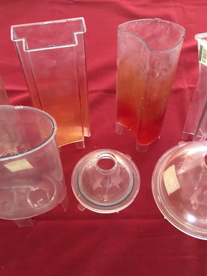 Candle molds used, plastic and metal set of 15 pieces
