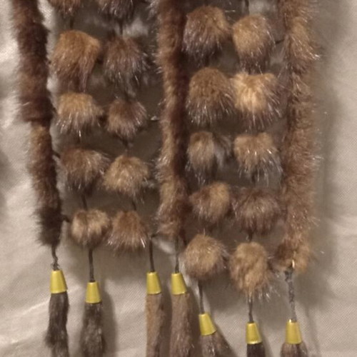 Vintage scarf with mink used, brown, missing fur tassel