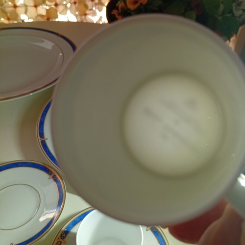 Limoges Bernardaud Calypso Bleu coffee set new, 5 pieces