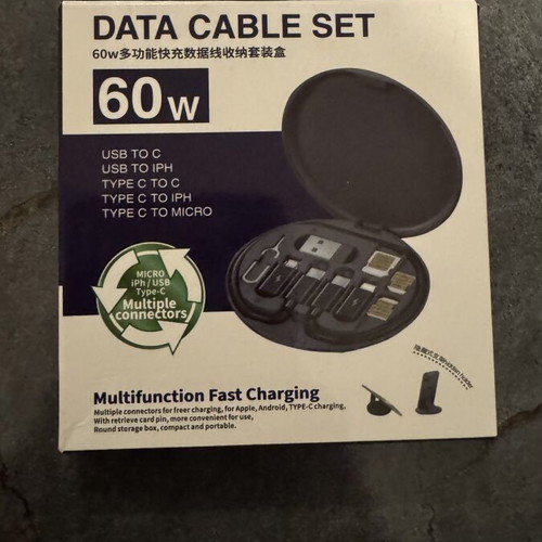 Data cable set new, includes USB-C and Lightning extensions