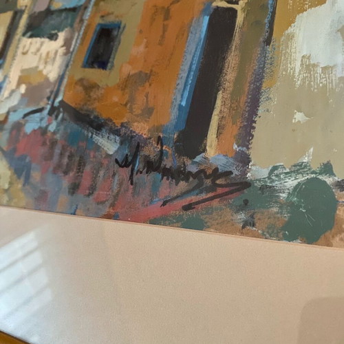 Manos Nakos oil painting in high-quality handmade frame
