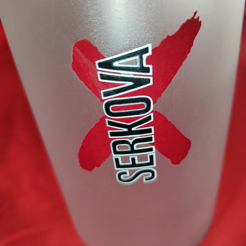 Serkova Vintage Collectible Pitcher 1990s Made in Italy Frosted Glass