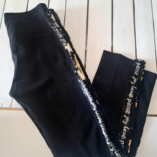 Access black sequin love logo pants Large 46 European
