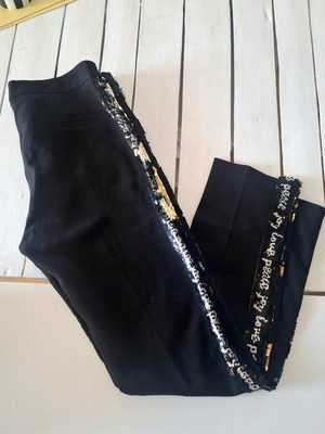 Access black sequin love logo pants Large 46 European