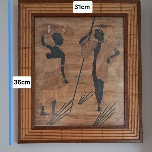 Handmade paintings from Kenya, set of 4, African art, like new