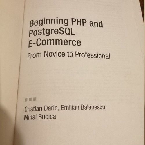 Beginning PHP and PostgreSQL E-Commerce book like new