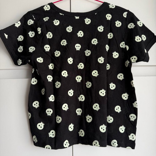 Glow in the Dark Skull T-Shirt 100% Cotton Size M Like New