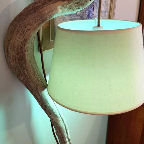 Handmade floor lamp from driftwood like new