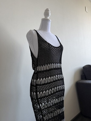 Zara Bedazzled Knit Beach Dress new, black