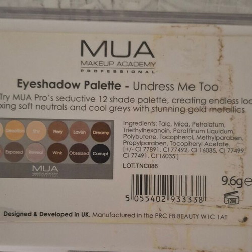 MUA eyeshadow palettes used, set of 2 pieces