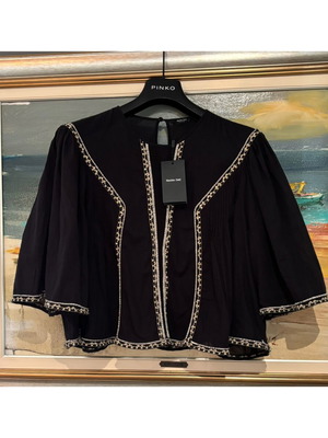 Massimo Dutti μαύρη boho μπλούζα με κεντήματα, καινούργια με καρτελάκι