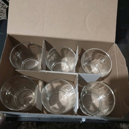 Set of 6 Evian Gobelet glasses new, professional use