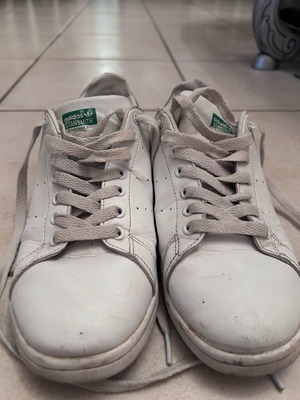 Adidas Stansmith unisex shoes used, size 38.5, white-green leather