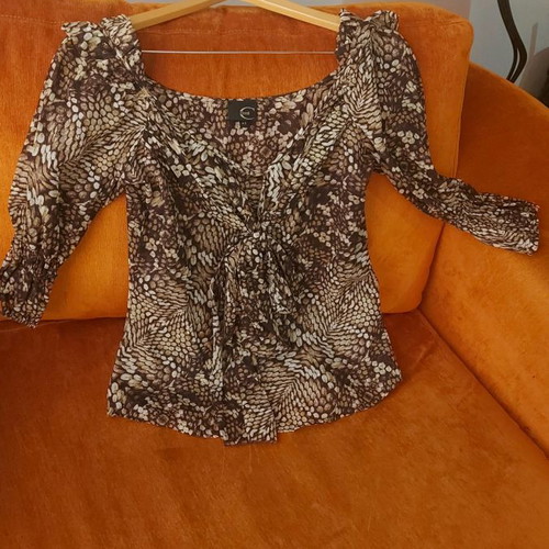 Just Cavalli women's silk blouse shirt new size 42 animal print