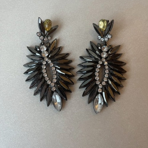 Earrings with clasp like new, black