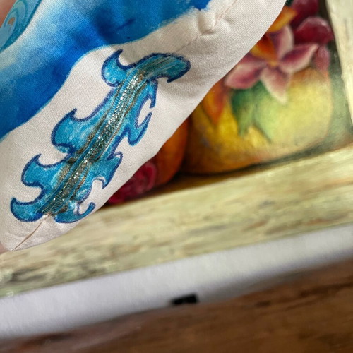 Poseidon pillow new, handmade hand-painted 29cm