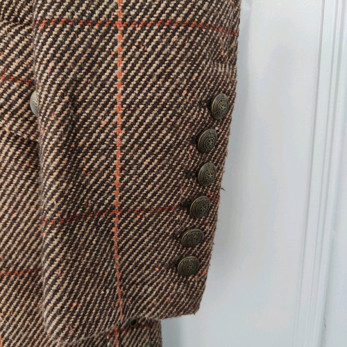 Amisu coat brown checkered like new, wool tweed