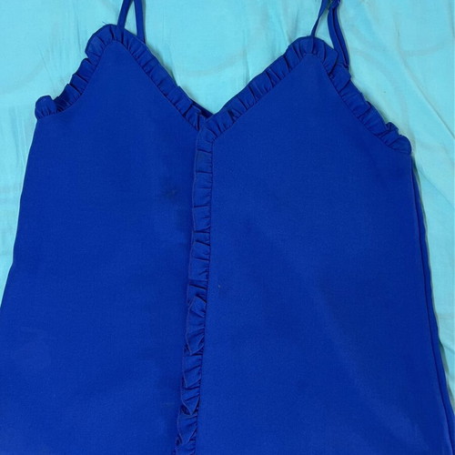Women's top size S new, blue with adjustable straps