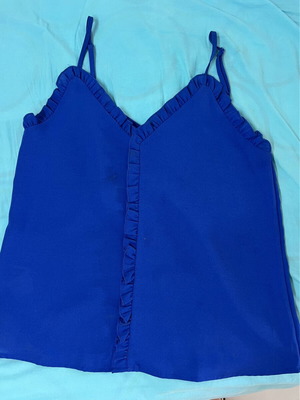 Women's top size S new, blue with adjustable straps