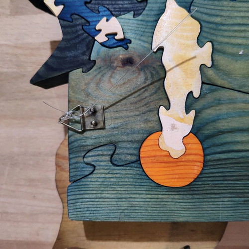 To Platoni wooden mosaic used, artwork