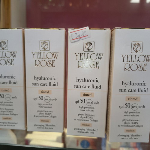 Yellow Rose hyaluronic sun care fluid SPF 50 tinted 40ml, pack of 4