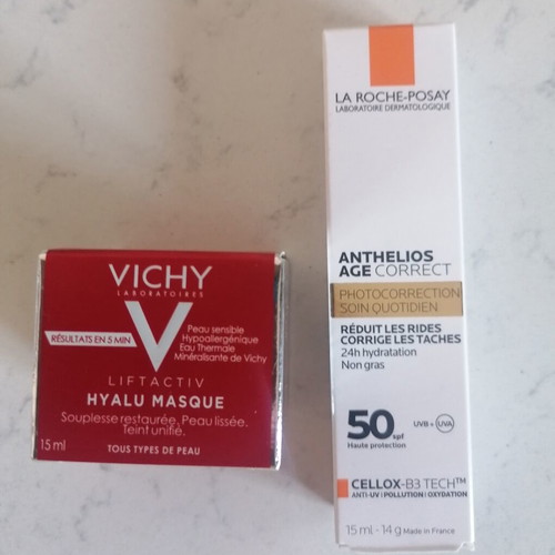 Vichy Liftactiv Hyalu Face Mask and Laroche Posay Age Correct Suncream new