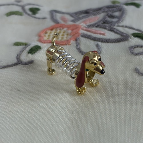 Pandora Slinky Dog charm, gold color