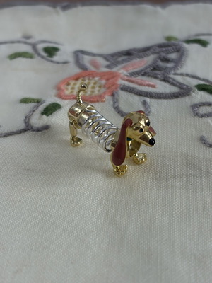 Pandora Slinky Dog charm, gold color