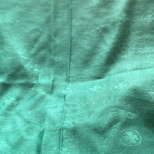 Cotton fabric green new with Mercedes logo and car
