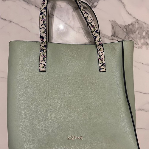 Axel shoulder bag used, mint color with large capacity