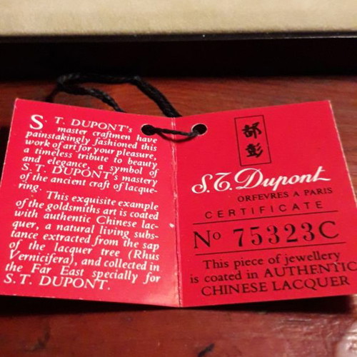 S.T DUPONT 18k GOLD NAVY BLUE VINTAGE LAQUE deCHINE