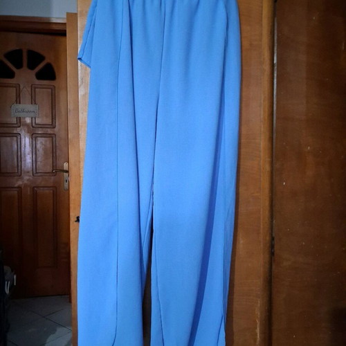 Blue One-Piece Jumpsuit like new, elastic waist, shorts inside