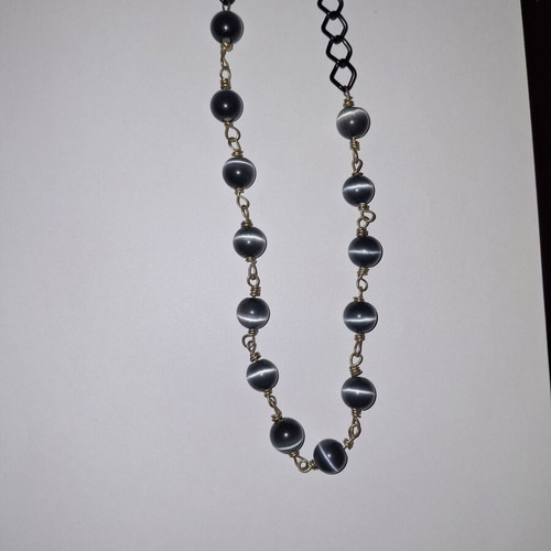 Cat's Eye Necklace with Aluminum Chain like new