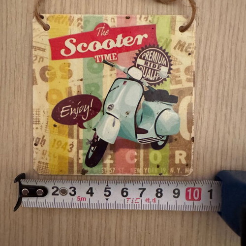 Decorative Vespa sign used with rope 10x10 cm