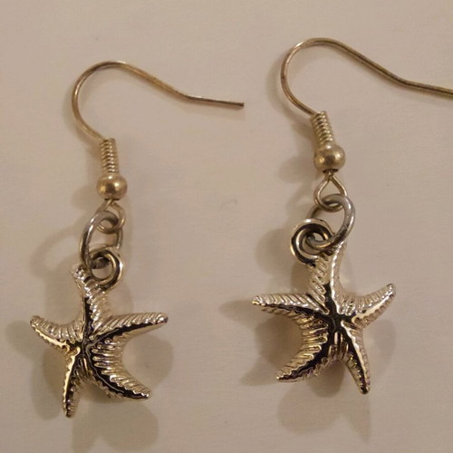 Starfish earrings like new, silver