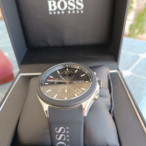 Hugo Boss Velocity chronograph watch with black rubber strap