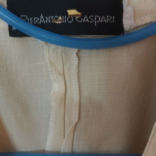 PierAntonio Gaspari Λινό Midi Φόρεμα σαν καινούργιο, μπεζ και μαύρο