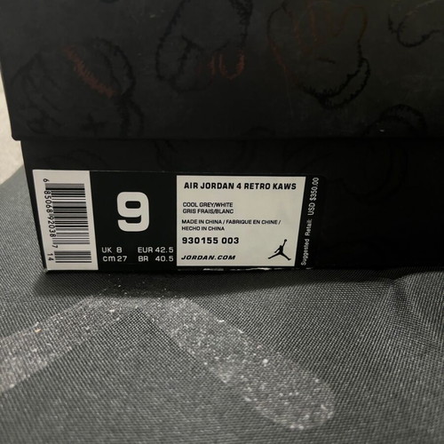 Jordan 4 Grey X Kaws new, size 42.5