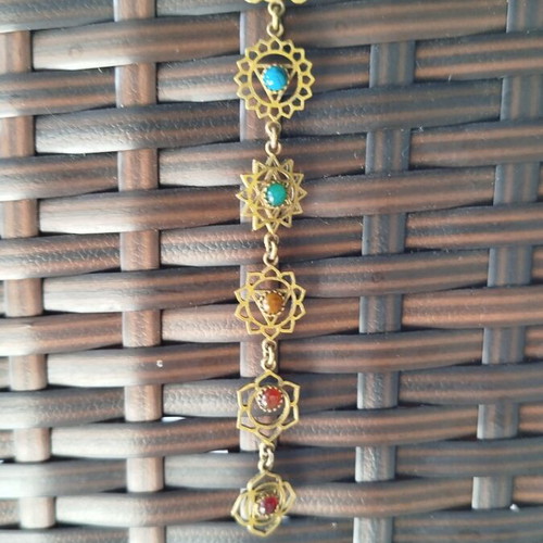 Stainless steel chakra earrings with semi-precious stones