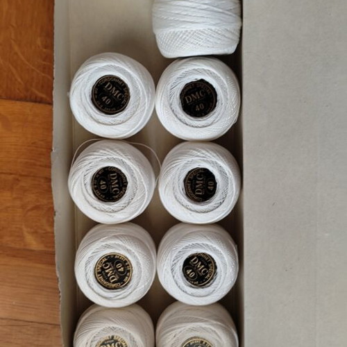 DMC cotton thread blanc neige, pack of 9, mercerized