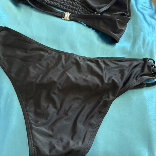 Shein bikini set like new, black, top small bottom large