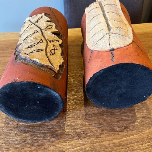 Clay vases new, set of two pieces